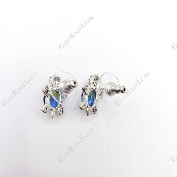 Turtle Colorful CZ Post Earrings New - Picture 4 of 6
